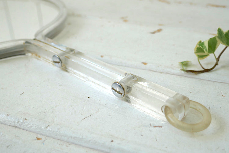 ミッドセンチュリー クリア 両面 50's ヴィンテージ ハンドミラー 手鏡 鏡 USA