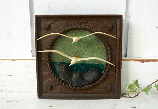 空飛ぶカモメ 3D 立体 樹脂製 ミッドセンチュリー 70's ヴィンテージ ウォールデコ アート 壁飾り USA