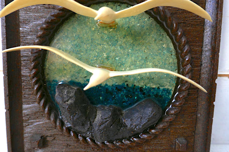 空飛ぶカモメ 3D 立体 樹脂製 ミッドセンチュリー 70's ヴィンテージ ウォールデコ アート 壁飾り USA