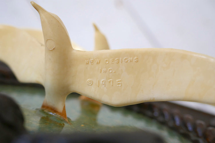 空飛ぶカモメ 3D 立体 樹脂製 ミッドセンチュリー 70's ヴィンテージ ウォールデコ アート 壁飾り USA