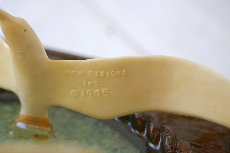 空飛ぶカモメ 3D 立体 樹脂製 ミッドセンチュリー 70's ヴィンテージ ウォールデコ アート 壁飾り USA