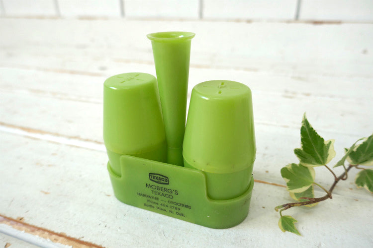 MOBERG'S TEXACO テキサコ アドバタイジング ヴィンテージ ソルト&ペッパー 爪楊枝ホルダー付き USA