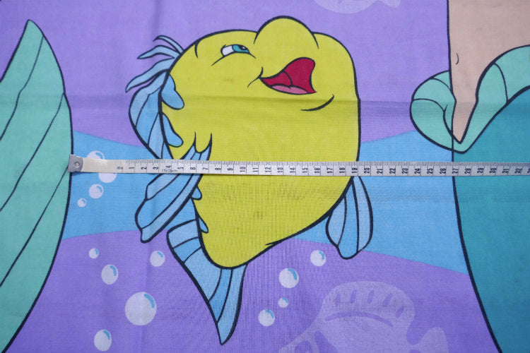 リトルマーメイド アリエル セバスチャン フランダー 大柄 ヴィンテージ ユーズドシーツ ベッドシーツ(フラットタイプ) USA 美品