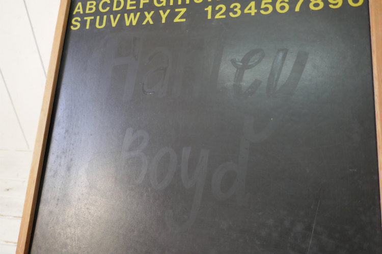 アルファベット 数字 学習用 チョーク付き 木製 収納ケース ヴィンテージ 黒板 BOX ブラックボード USA