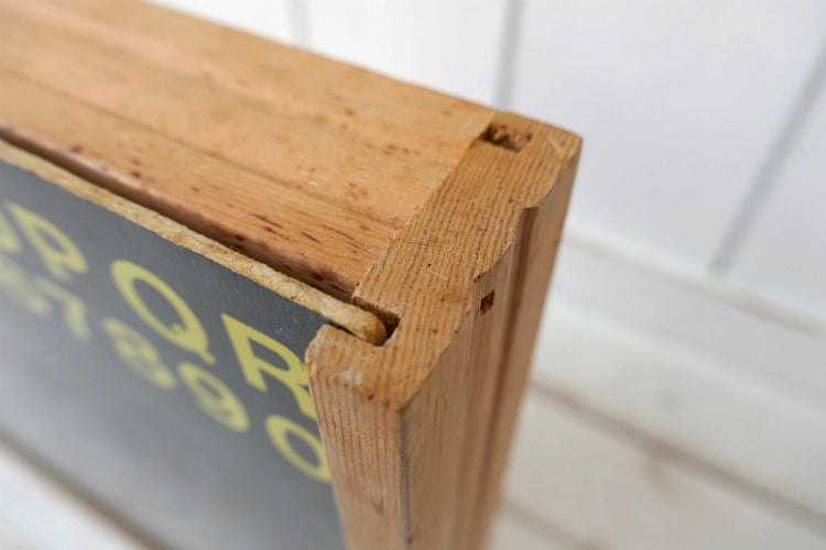 アルファベット 数字 学習用 チョーク付き 木製 収納ケース ヴィンテージ 黒板 BOX ブラックボード USA