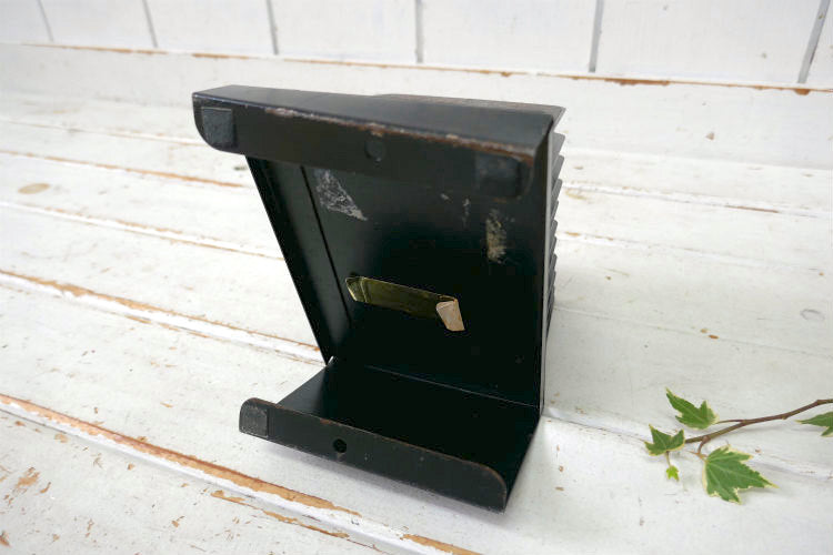 HUNTLIT-NING ウッド柄 メタル製 インダストリアル 10列 ヴィンテージ 書類スタンド ファイルスタンド カードホルダー USA