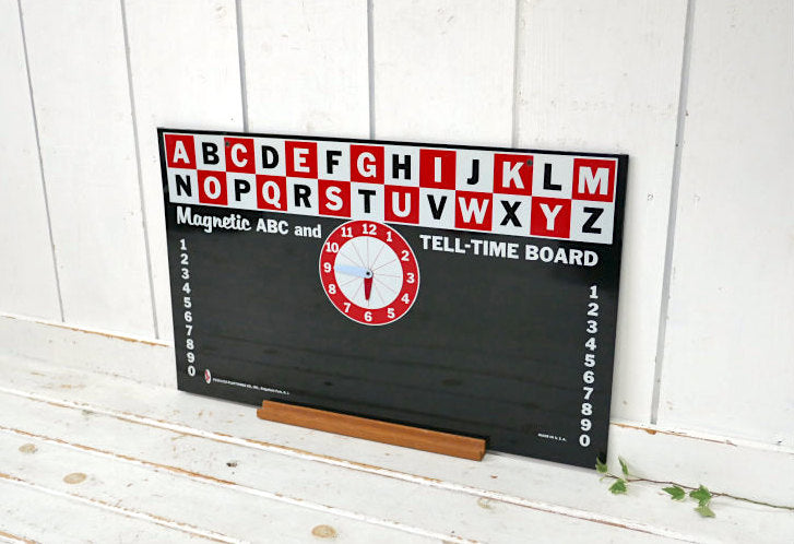 Peerless Playthings Co アルファベット 数字 時計 文字盤付き ヴィンテージ 学習ボード 知育玩具 USA
