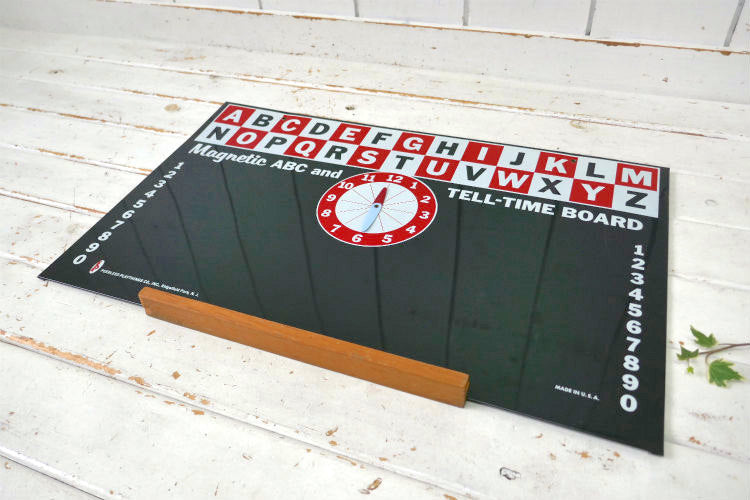 Peerless Playthings Co アルファベット 数字 時計 文字盤付き ヴィンテージ 学習ボード 知育玩具 USA
