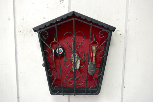 ミッドセンチュリー レトロ 家型 メタル製 壁掛け 60's ヴィンテージ キーフック キーラック 鍵掛けフック キーストレージ USA