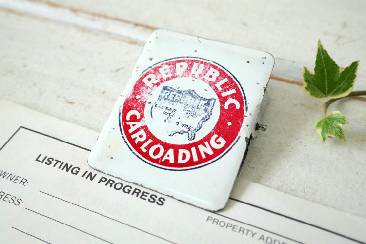 REPUBLIC CARLOADING 鉄道 トラック輸送 貨物輸送会社 アドバタイジング ヴィンテージ クリップ USA