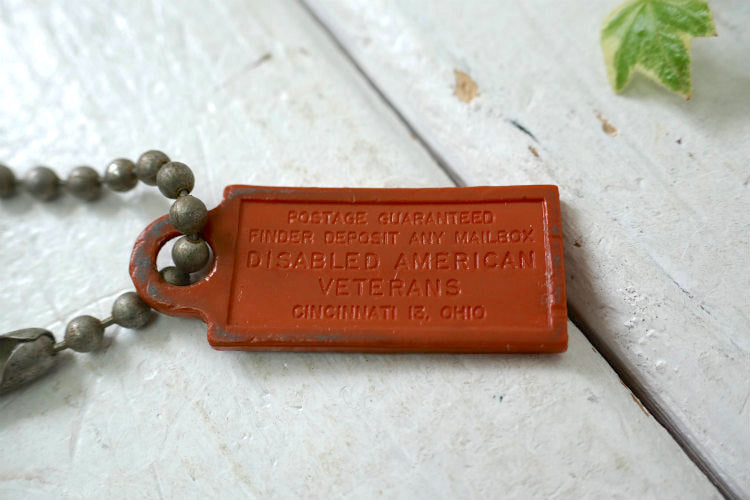 クライスラー 1962's イリノイ州 ナンバープレート型 アメリカ退役軍人 ヴィンテージ キーホルダー 古鍵 2本付き  アメ車 USA