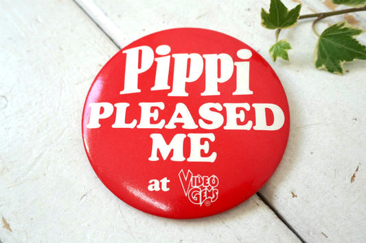 ピッピ Pippi PLEASED ME at VIDEO GEMS アメリカ ビデオゲーム ヴィンテージ 缶バッジ USA