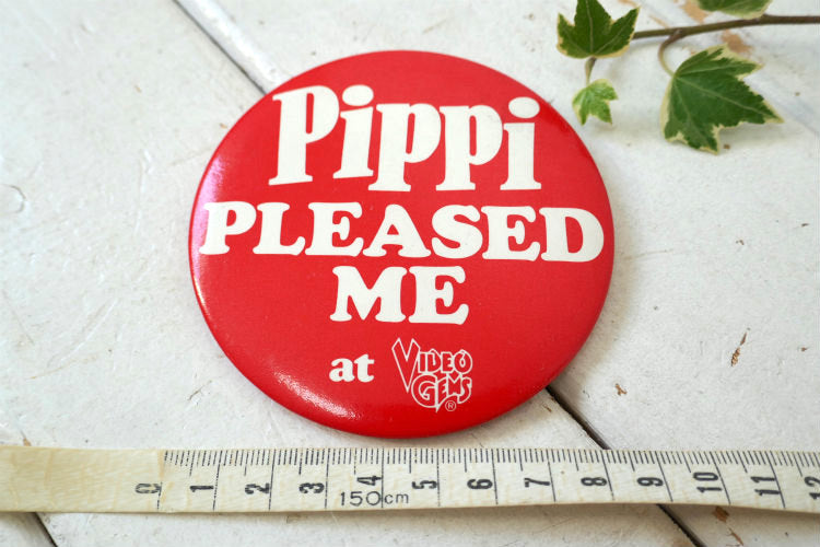 ピッピ Pippi PLEASED ME at VIDEO GEMS アメリカ ビデオゲーム ヴィンテージ 缶バッジ USA