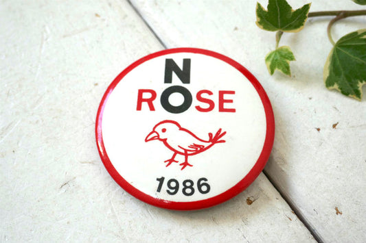 NO ROSE 1986 鳥 Birds ヴィンテージ 缶バッジ USA ファッション アクセサリー