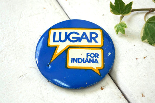 LUGAR FOR INDIANA アメリカ 政治家 共和党員リチャード・ルーガー ヴィンテージ アメリカ 缶バッジ 選挙グッズ USA