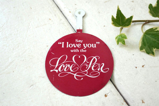 Say " I Love you" with the Love ❤️ Pen 愛してる メッセージ付き ヴィンテージ 缶バッジ デッドストック ファッションアクセサリー 小物 ポケットバッジ