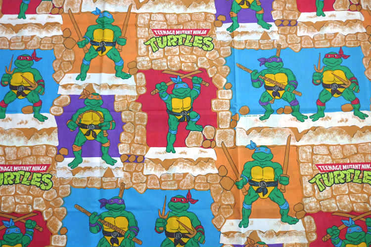ミュータント タートルズ アメコミ 80’s ヴィンテージ ユーズドシーツ ベッドシーツ(フラットタイプ) USA