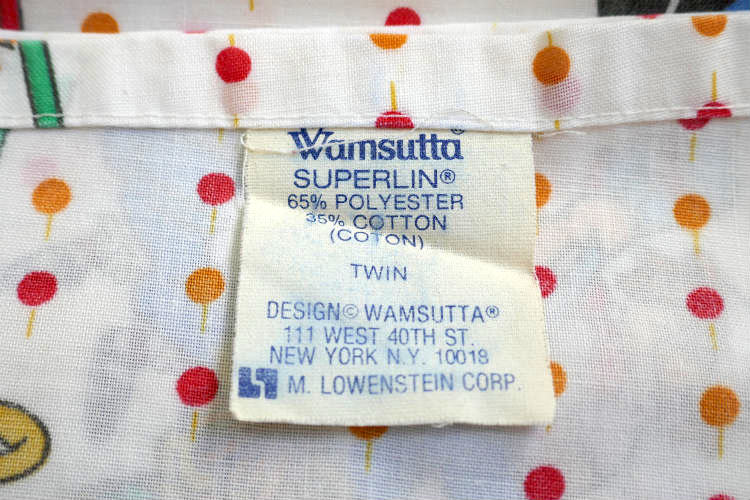 ラガディアン&アンディ レトロ 水玉 カーニバル柄 80's ヴィンテージ ユーズドシーツ フラットシーツ(1/2) USA