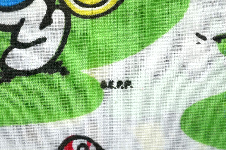 スマーフ SMURF グリーンビレッジ柄 80's ヴィンテージ ユーズドシーツ (1/2) USA