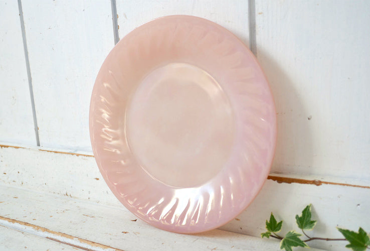 Fire King ファイヤーキング ピンクスワール 50's ヴィンテージ ディナープレート 大皿 食器 USA Ⅰ