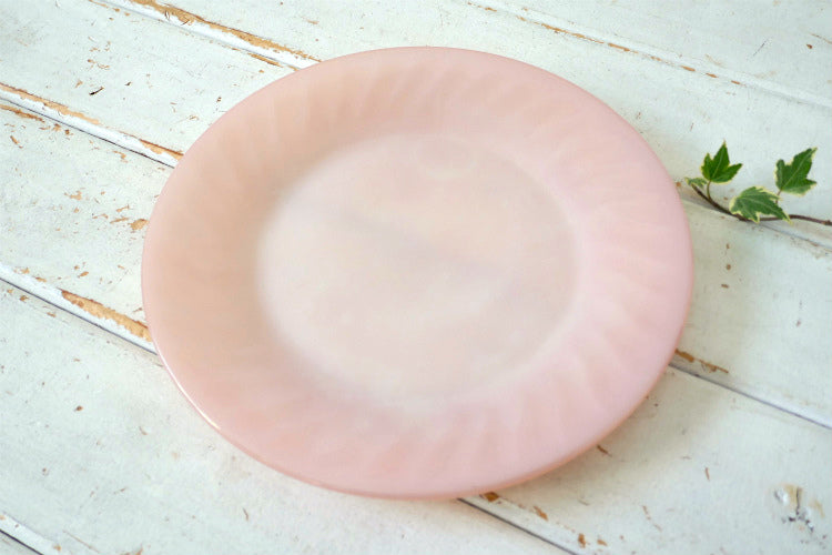 Fire King ファイヤーキング ピンクスワール 50's ヴィンテージ ディナープレート 大皿 食器 USA Ⅰ