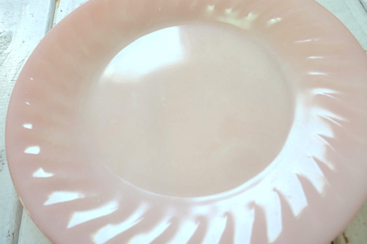 Fire King ファイヤーキング ピンクスワール 50's ヴィンテージ ディナープレート 大皿 食器 USA Ⅰ