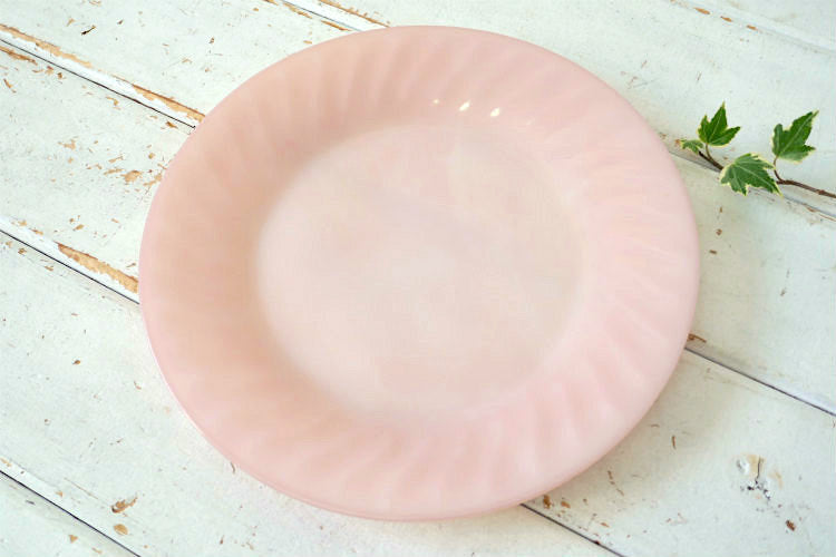 Fire King ファイヤーキング ピンクスワール 50's ヴィンテージ ディナープレート 大皿 食器 USA Ⅱ