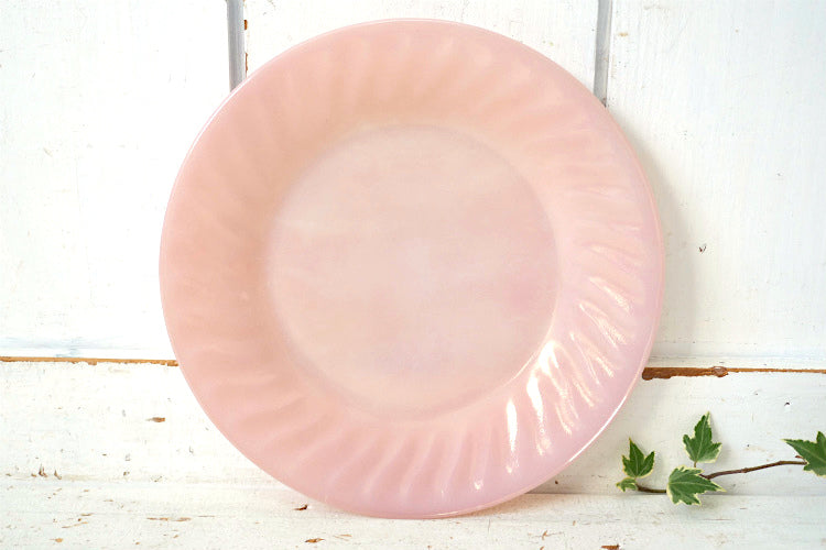 Fire King ファイヤーキング ピンクスワール 50's ヴィンテージ ディナープレート 大皿 食器 USA Ⅱ