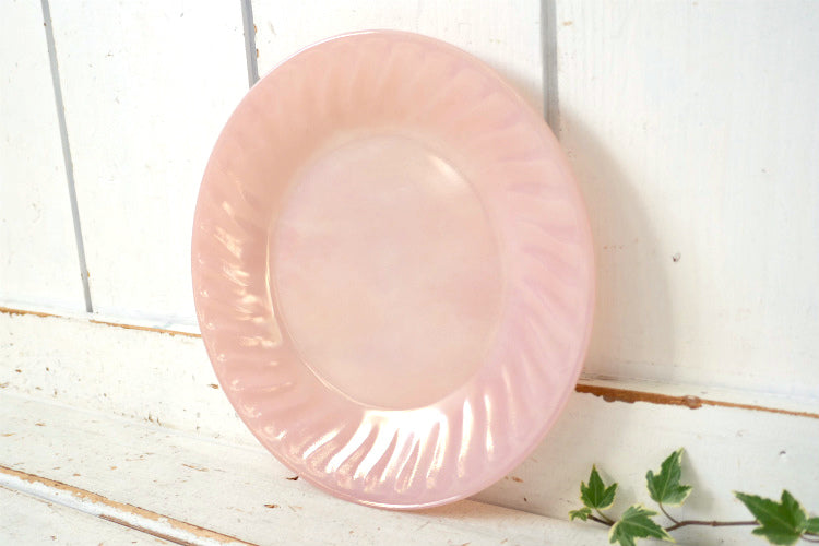 Fire King ファイヤーキング ピンクスワール 50's ヴィンテージ ディナープレート 大皿 食器 USA Ⅱ