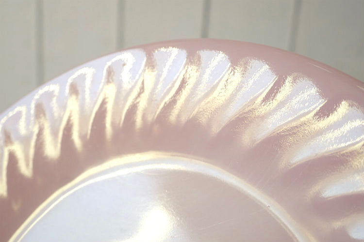 Fire King ファイヤーキング ピンクスワール 50's ヴィンテージ ディナープレート 大皿 食器 USA Ⅱ