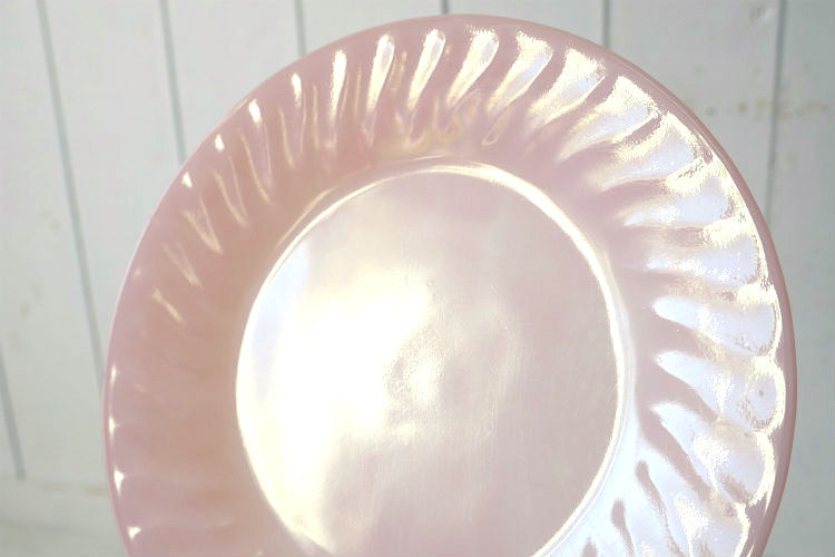 Fire King ファイヤーキング ピンクスワール 50's ヴィンテージ ディナープレート 大皿 食器 USA Ⅱ