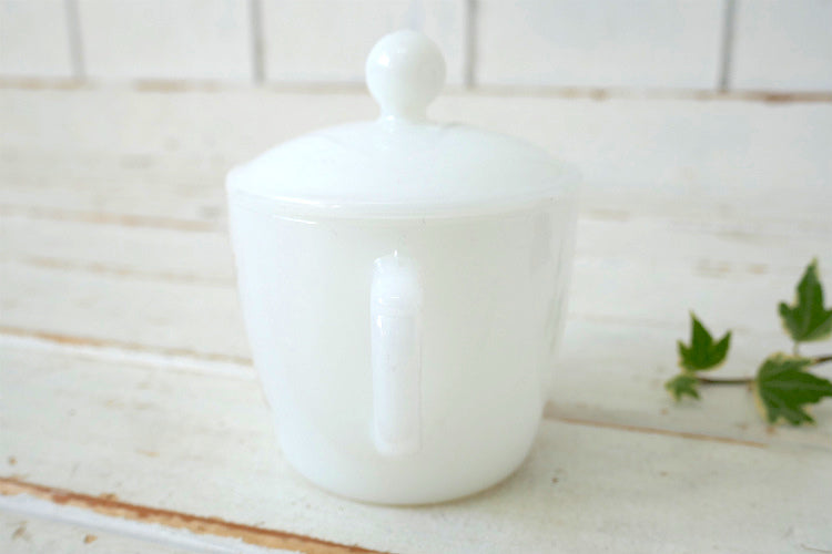 FireKing ファイヤーキング Wheat ウィート 小麦柄 ミルクガラス ヴィンテージ シュガーポット 砂糖入れ USA