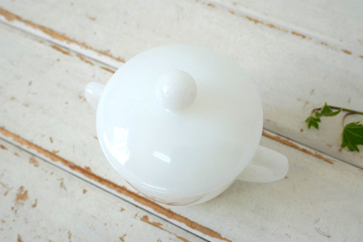 FireKing ファイヤーキング Wheat ウィート 小麦柄 ミルクガラス ヴィンテージ シュガーポット 砂糖入れ USA