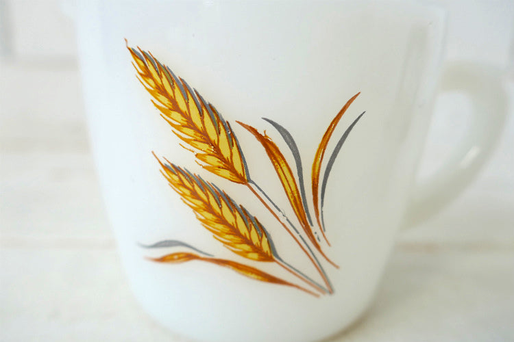 FireKing ファイヤーキング Wheat ウィート 小麦柄 ミルクガラス ヴィンテージ クリーマー ミルクピッチャー USA