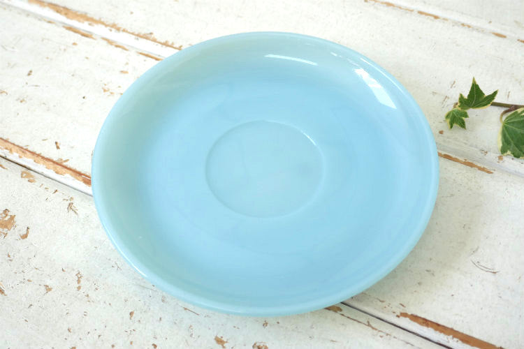 Fire King ファイヤーキング ターコイズブルー 50's ヴィンテージ カップ&ソーサー 食器 USA 美品