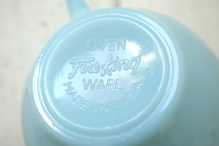 Fire King ファイヤーキング ターコイズブルー 50's ヴィンテージ カップ&ソーサー 食器 USA 美品