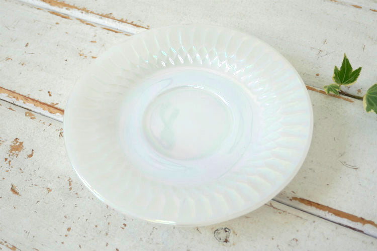 フェデラル FEDERAL GLASS オーロラ ムーングロー ホワイトミルクガラス 60's ヴィンテージ カップ&ソーサー 食器 USA Ⅰ