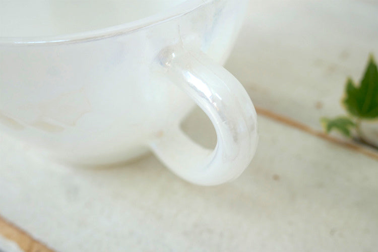 フェデラル FEDERAL GLASS オーロラ ムーングロー ホワイトミルクガラス 60's ヴィンテージ カップ&ソーサー 食器 USA Ⅰ