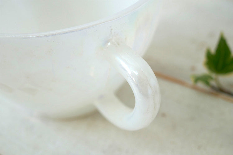 フェデラル FEDERAL GLASS オーロラ ムーングロー ホワイトミルクガラス 60's ヴィンテージ カップ&ソーサー 食器 USA Ⅱ