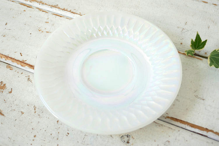 フェデラル FEDERAL GLASS オーロラ ムーングロー ホワイトミルクガラス 60's ヴィンテージ カップ&ソーサー 食器 USA Ⅱ