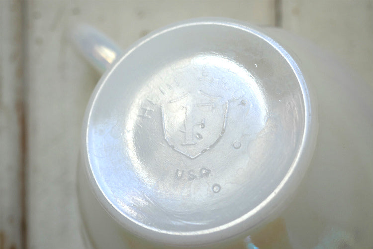 フェデラル FEDERAL GLASS オーロラ ムーングロー ホワイトミルクガラス 60's ヴィンテージ カップ&ソーサー 食器 USA Ⅱ