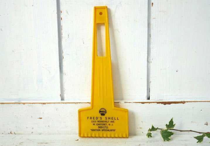 SHELL シェル イエロー アドバタイジング ヴィンテージ 大雪 豪雪 スクレーパー アイススクレーパー ヘラ USA