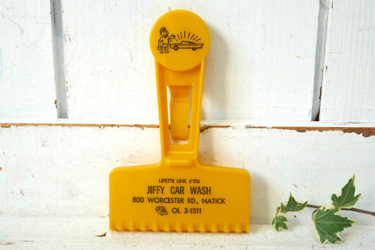 JIFFY CAR WASH 洗車チェーン イエロー アドバタイジング ヴィンテージ 大雪 豪雪 スクレーパー アイススクレーパー ヘラ USA