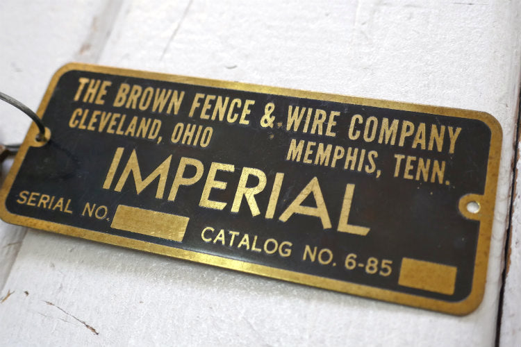 The Brown Fence & Wire Company 真鍮製 プレート ヴィンテージ キーホルダー 鍵1本付き USA