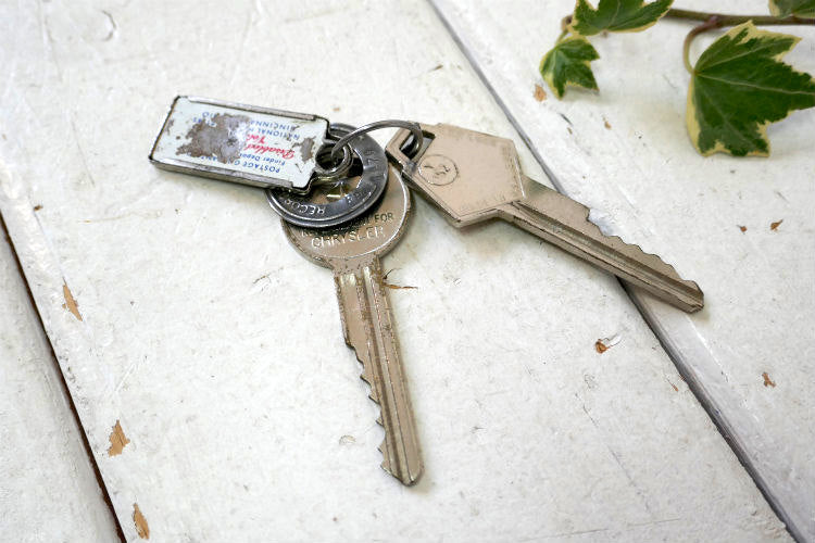 LAND OF LINCOLN  373 791 イリノイ州 1960y ヴィンテージ ナンバープレート タグ キーホルダー USA クライスラー アメ車 key 鍵