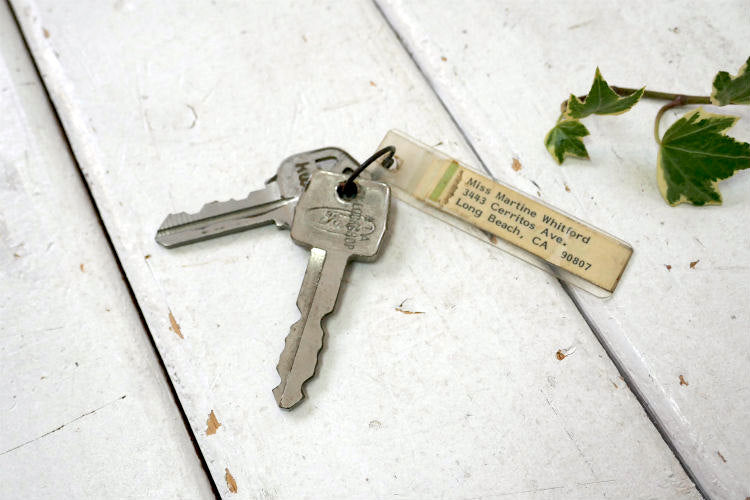 Ford  FAMILY OF FINE CARS 鍵 2本付き アメ車 フォード ヴィンテージ ネームタグ付き キーホルダー Long Beach CAUSA