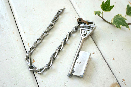 DETEX #3 ウォッチクロック用 メタル製 チェーン付き ヴィンテージ 鍵 Key オールドキー USA