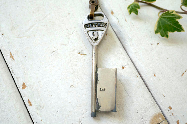 DETEX #3 ウォッチクロック用 メタル製 チェーン付き ヴィンテージ 鍵 Key オールドキー USA