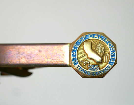 State of CALIFORNIA カリフォルニア州政府公式  10K ゴールド 勤続25年 記念品 ヴィンテージ タイクリップ タイバー USA