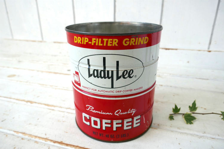 Lady Lee Premium Quality COFFEE カリフォルニア 1970y コーヒー缶 ヴィンテージ ティン缶 USA